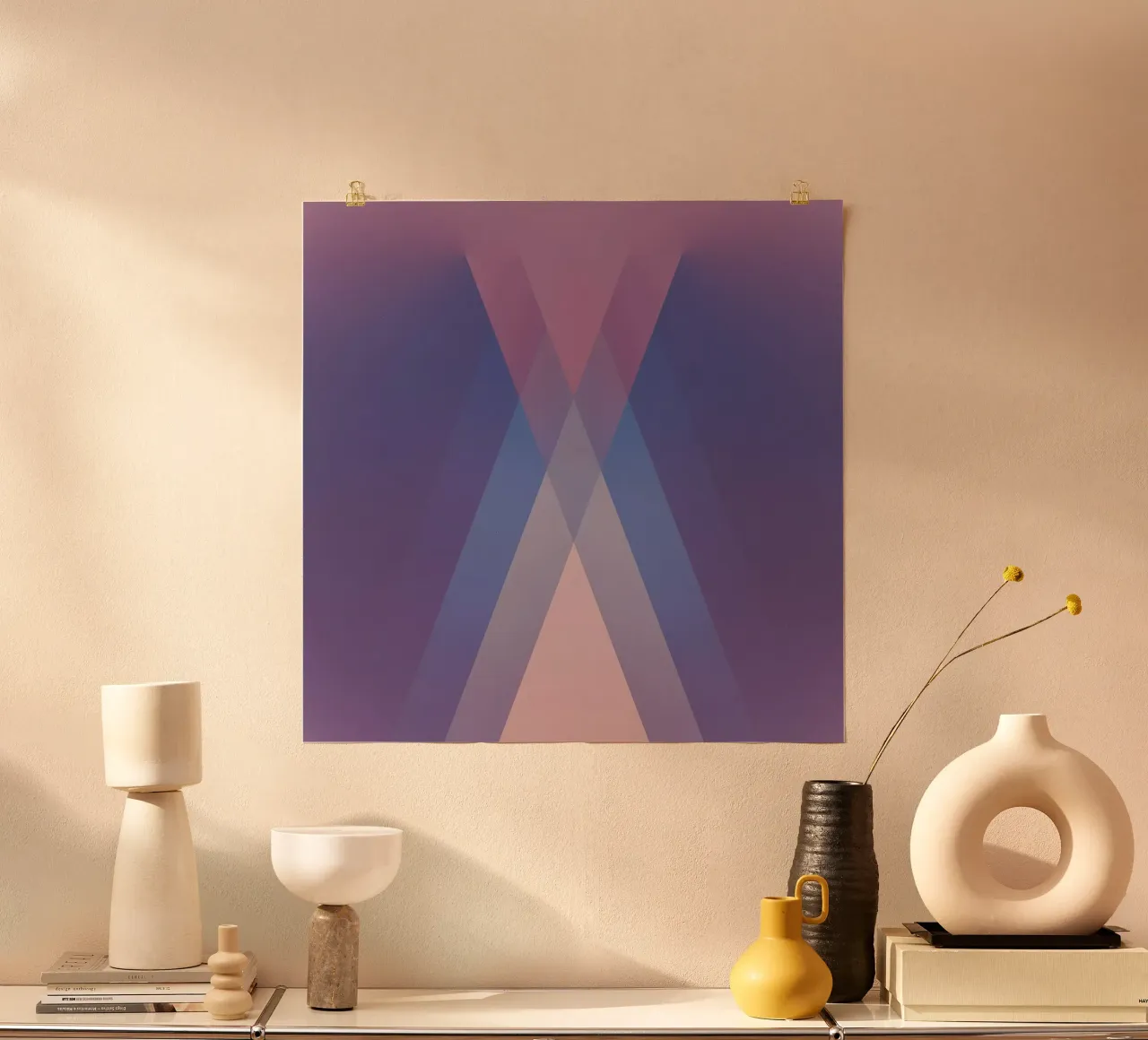 Geometria moderna n. 30 poster con telaio in plastica da Metron