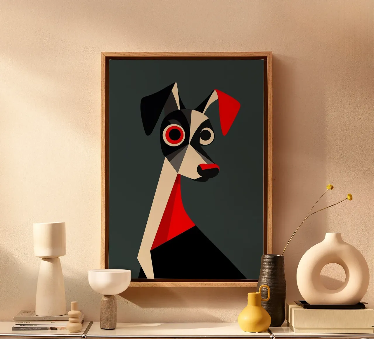Perro geométrico lienzo de Arjun
