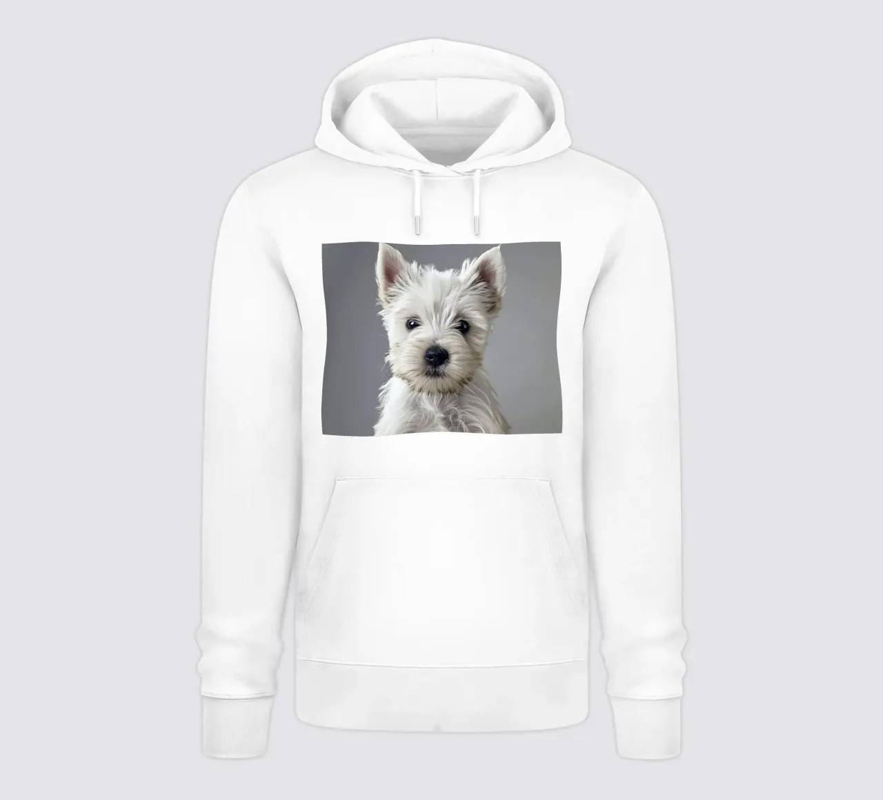 Cucciolo giocoso di west highland white terrier felpa con cappuccio da DesignDoodle