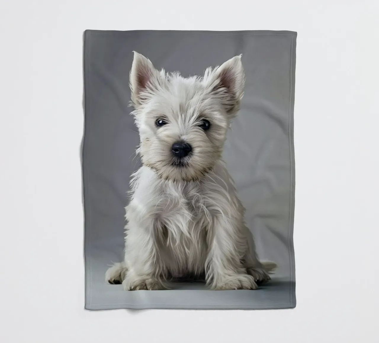 Cucciolo giocoso di west highland white terrier coperta in pile da DesignDoodle