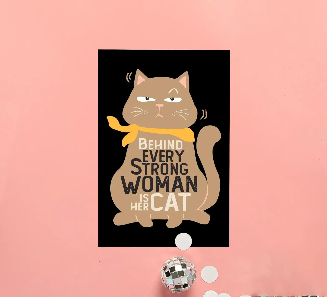 Behind Every Strong Woman is Her Cat sticker by Arjun