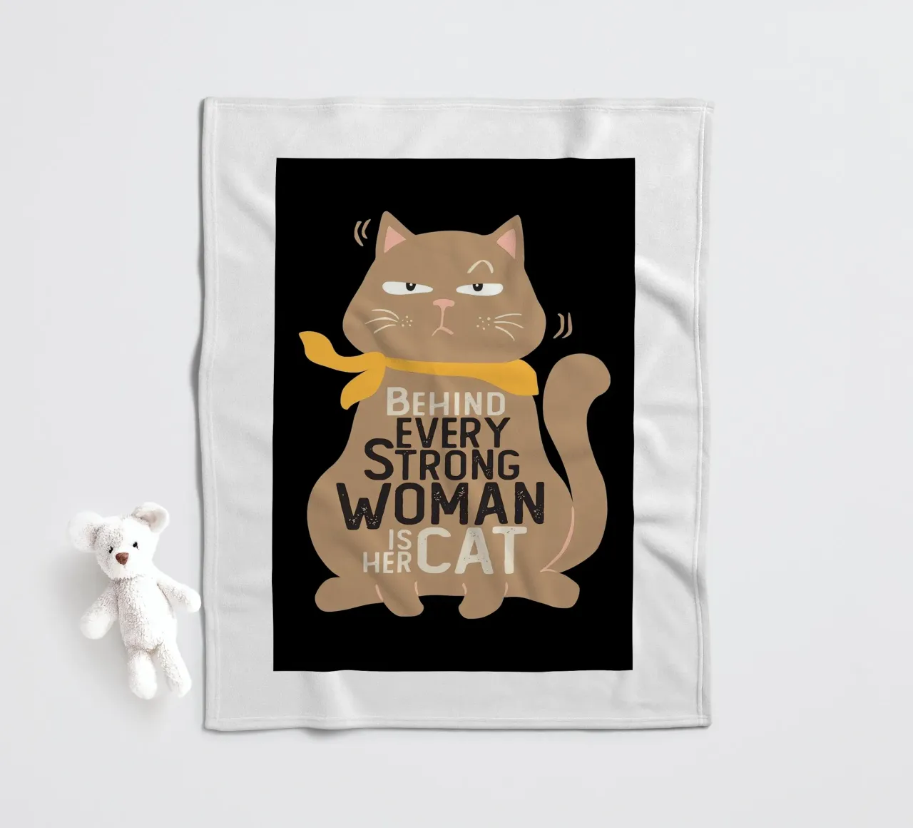 Dietro ogni donna forte c'è il suo gatto coperta in pile da Arjun