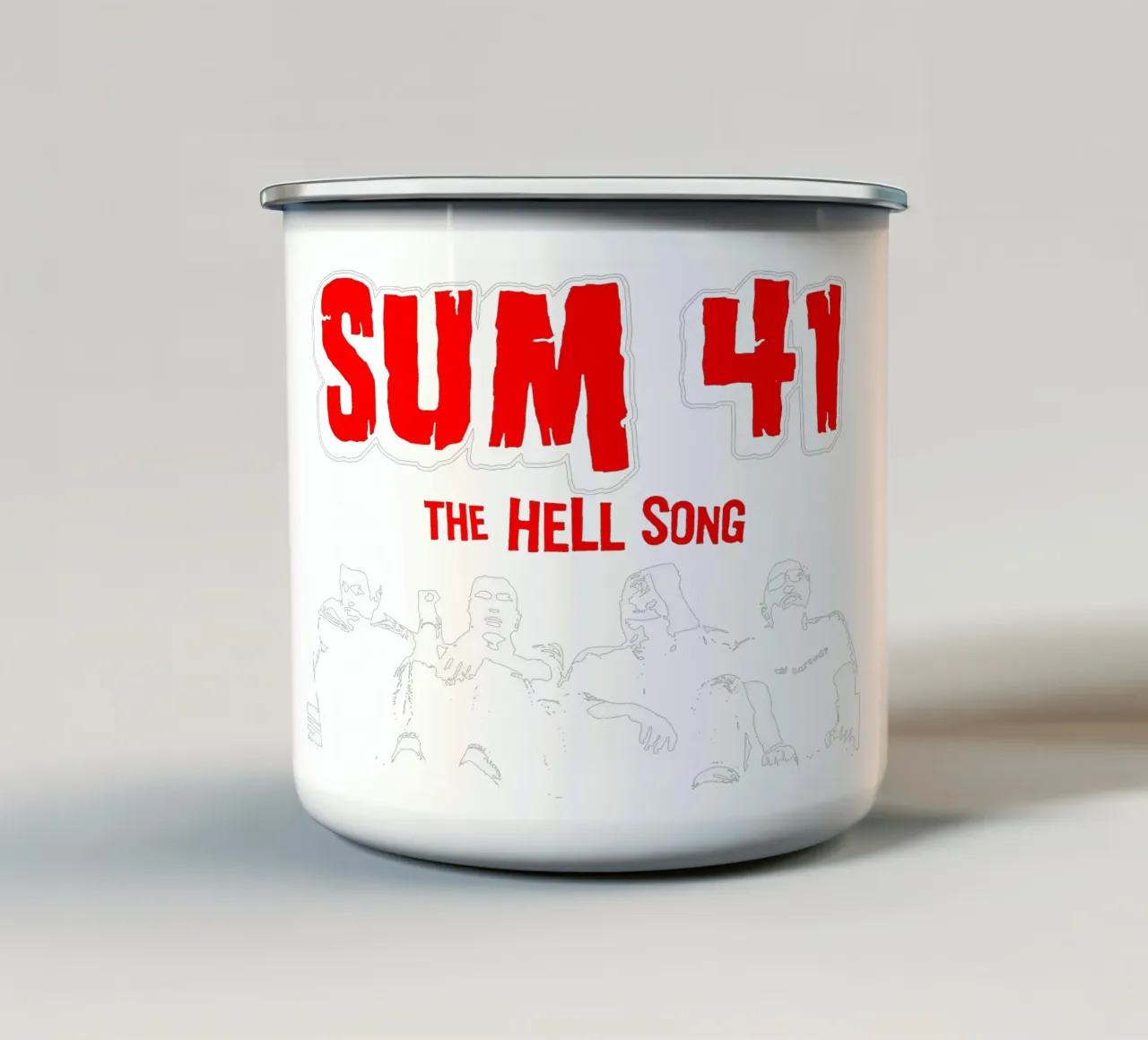 The Hell Song by SUM 41 TSHIRT enamel mug by devastate2051