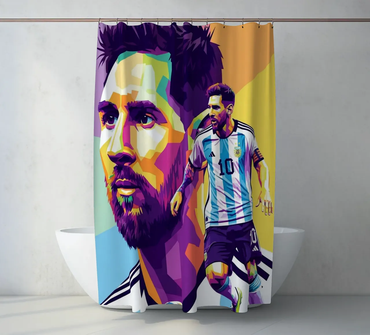 Lionel Messi - WPAP art 1 tenda da doccia da Hantamrata
