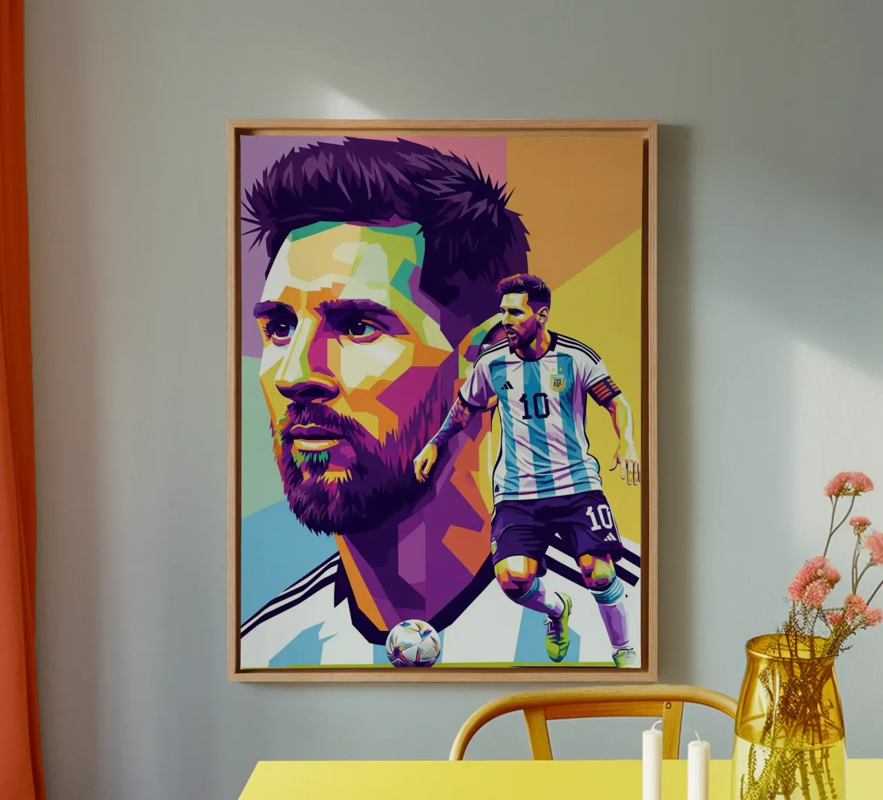 Lionel Messi - WPAP art 1 tela con Cornice a cassetta da Hantamrata