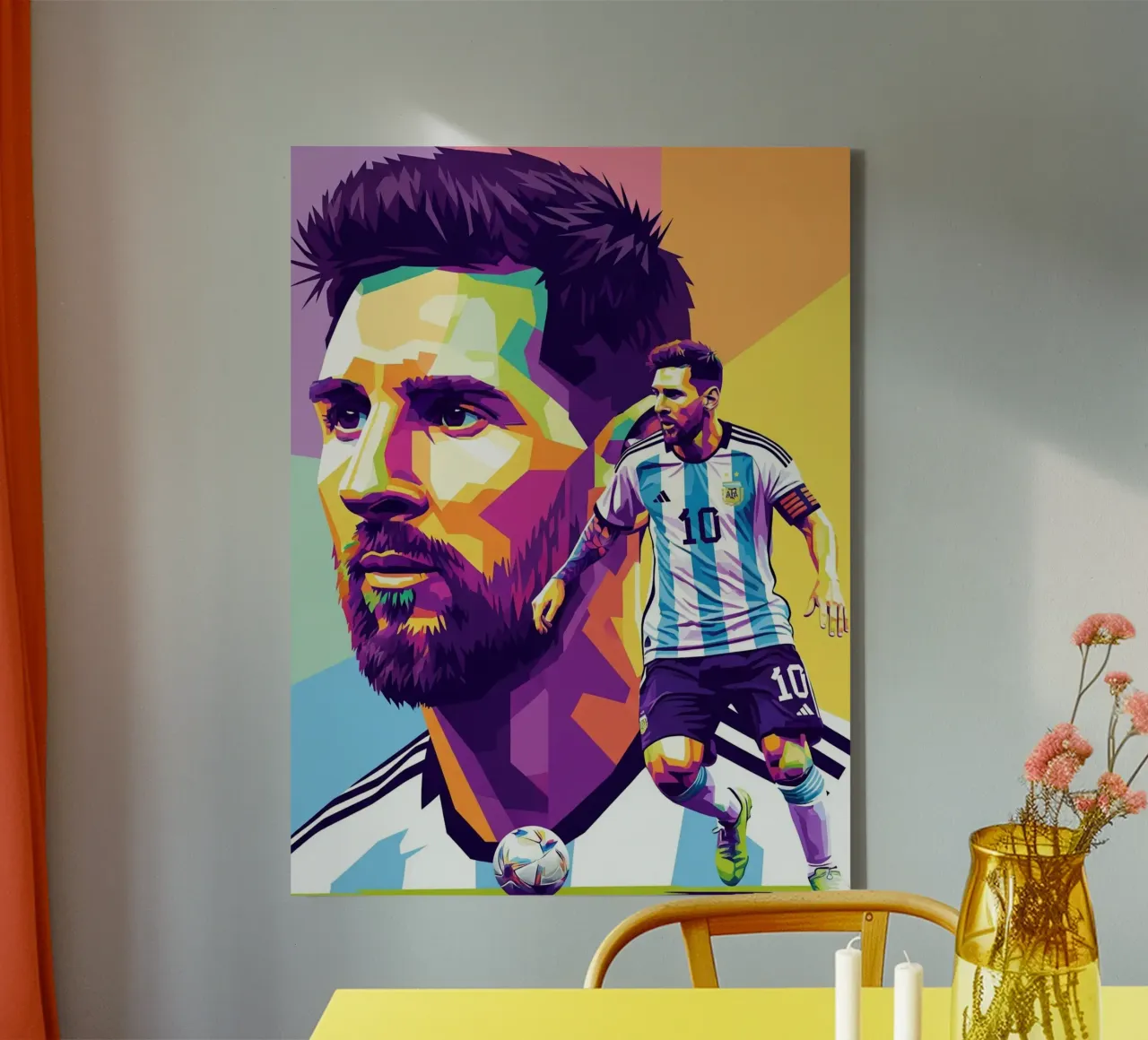 Lionel Messi - WPAP art 1 tela con Cornice a cassetta da Hantamrata