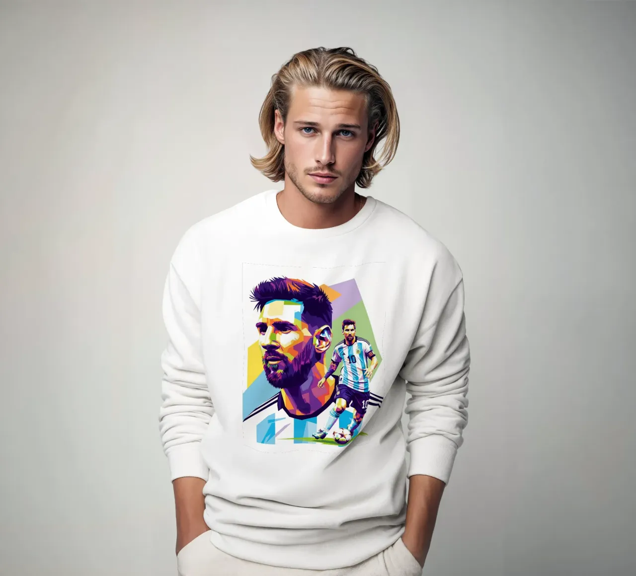 Lionel Messi - WPAP art style 2 felpa da Hantamrata