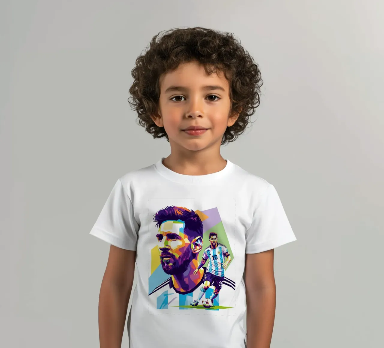Lionel Messi - WPAP art style 2 kids t-shirt by Hantamrata