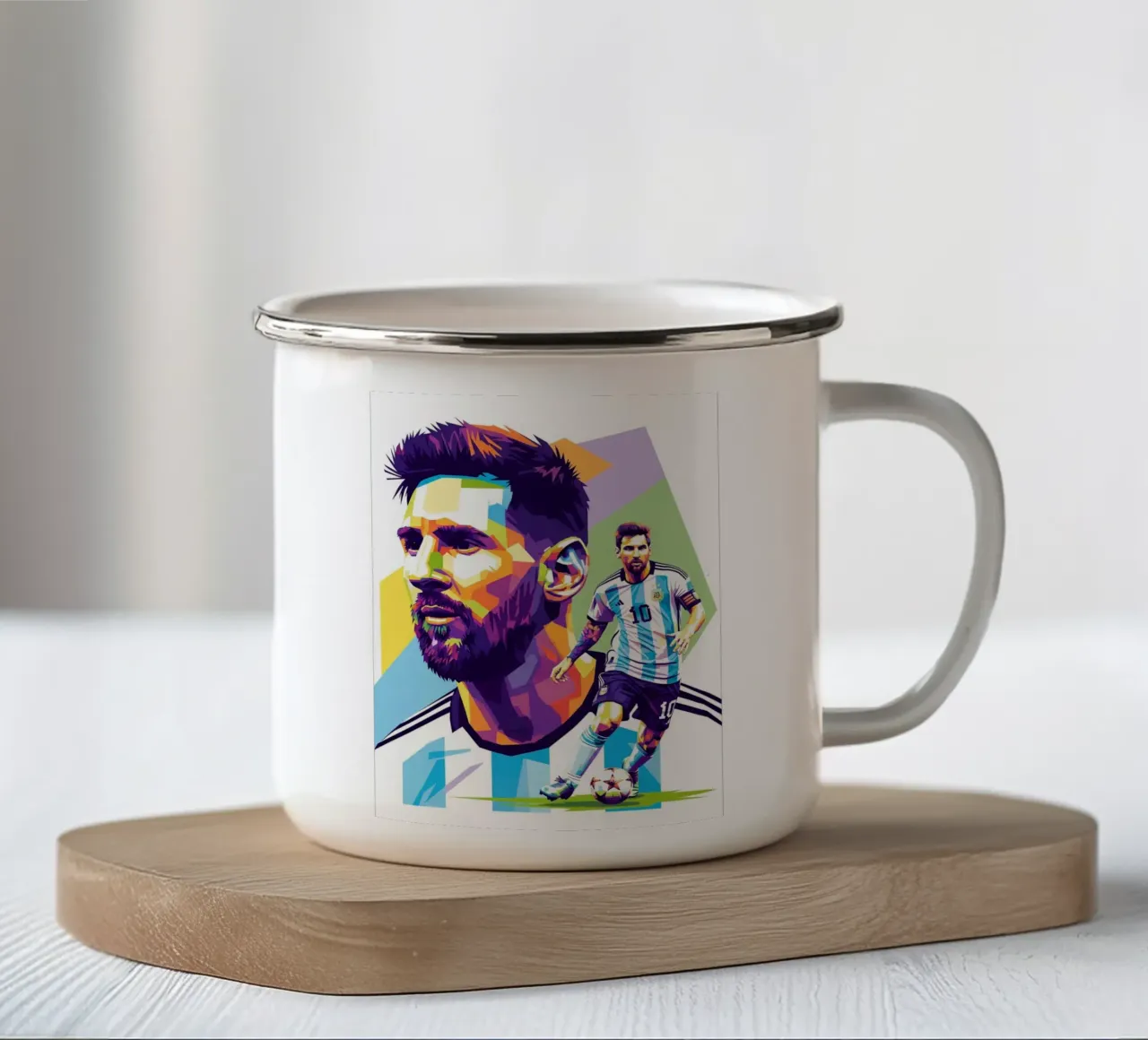 Lionel Messi - WPAP art style 2 tazza in smalto da Hantamrata