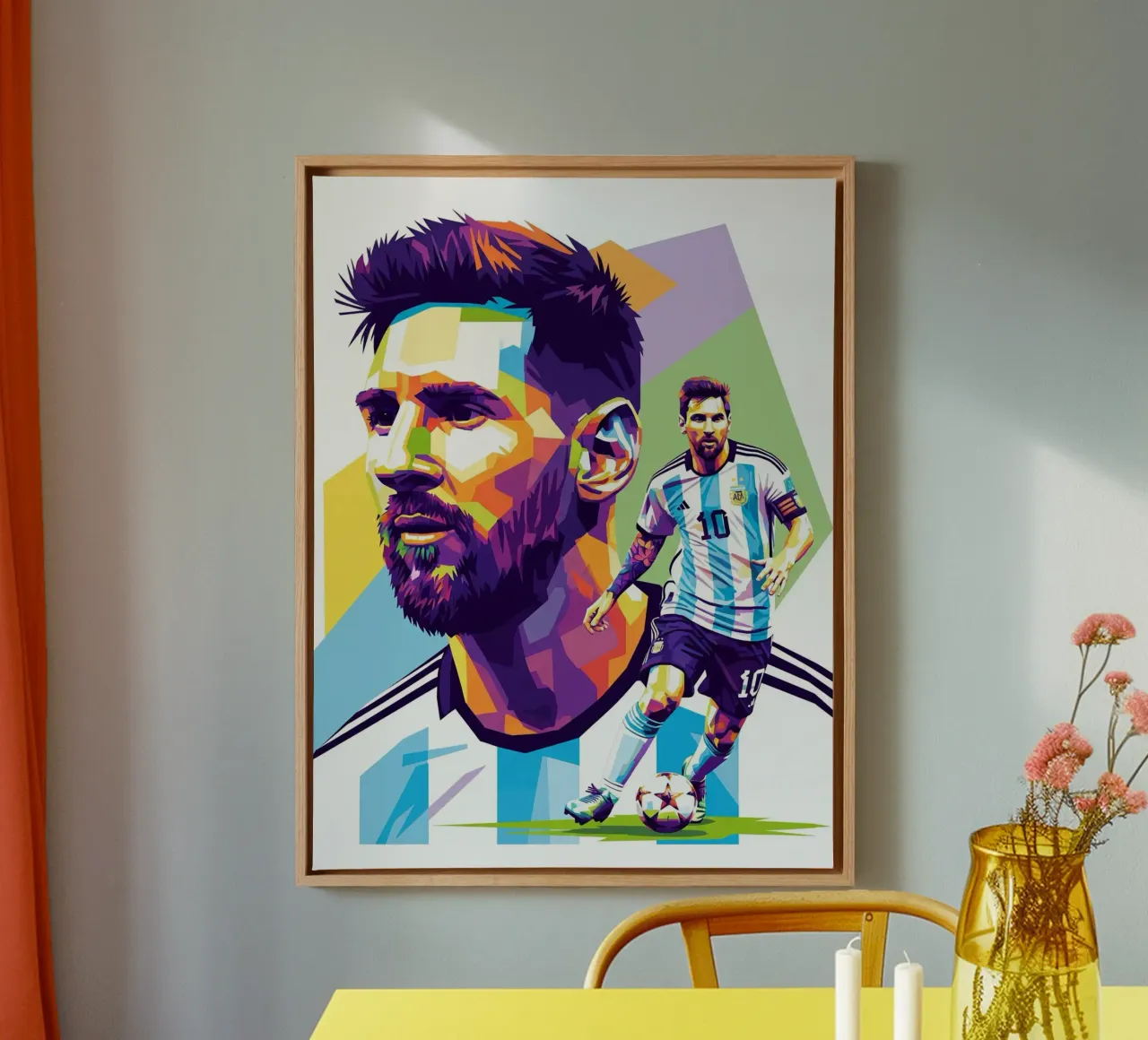 Lionel Messi - WPAP art style 2 tela con Cornice a cassetta da Hantamrata