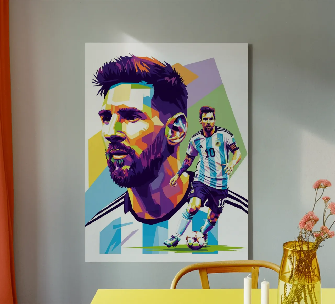 Lionel Messi - WPAP art style 2 tela con Cornice a cassetta da Hantamrata
