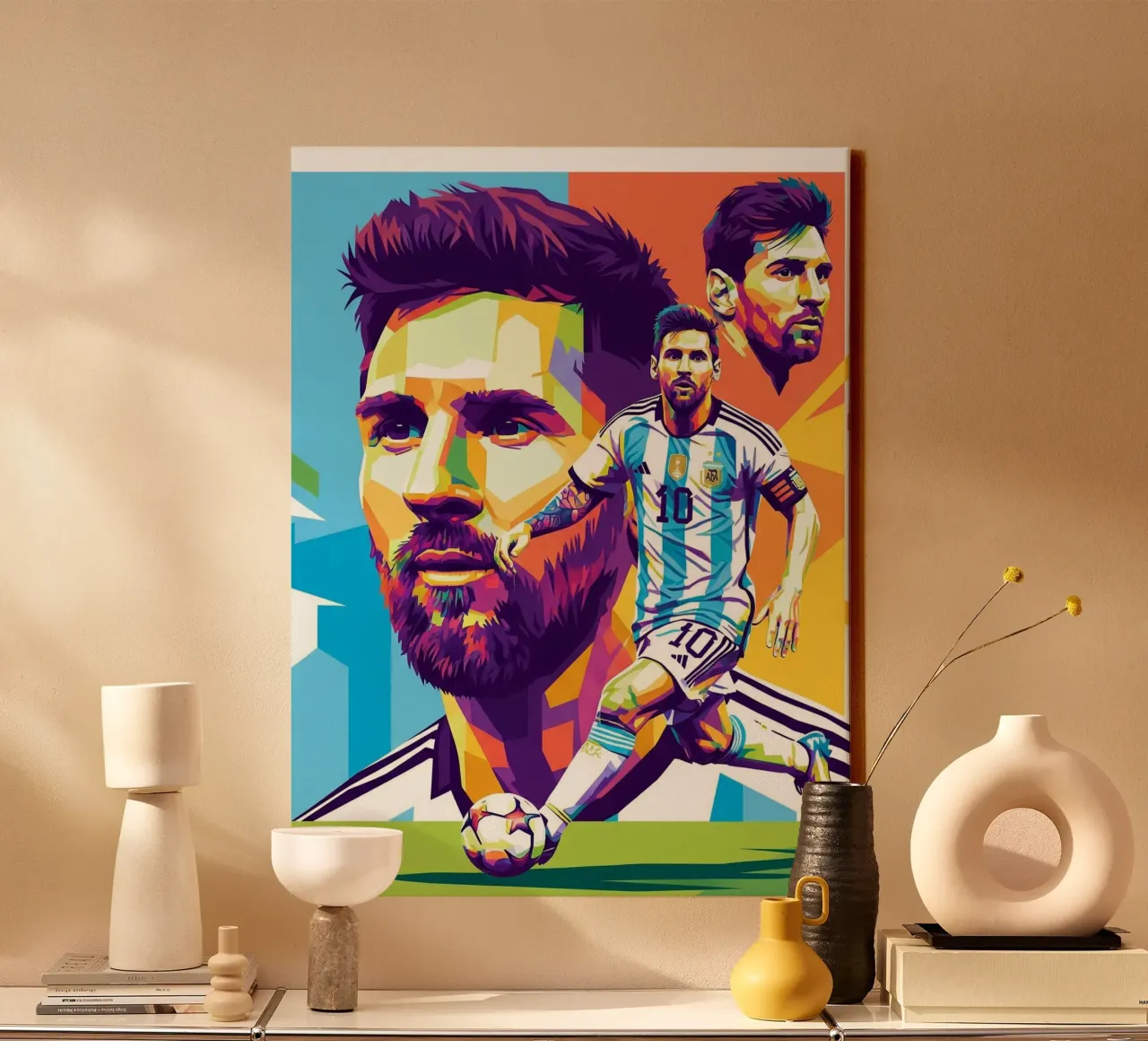 Lionel Messi - WPAP art style 3 tela da Hantamrata