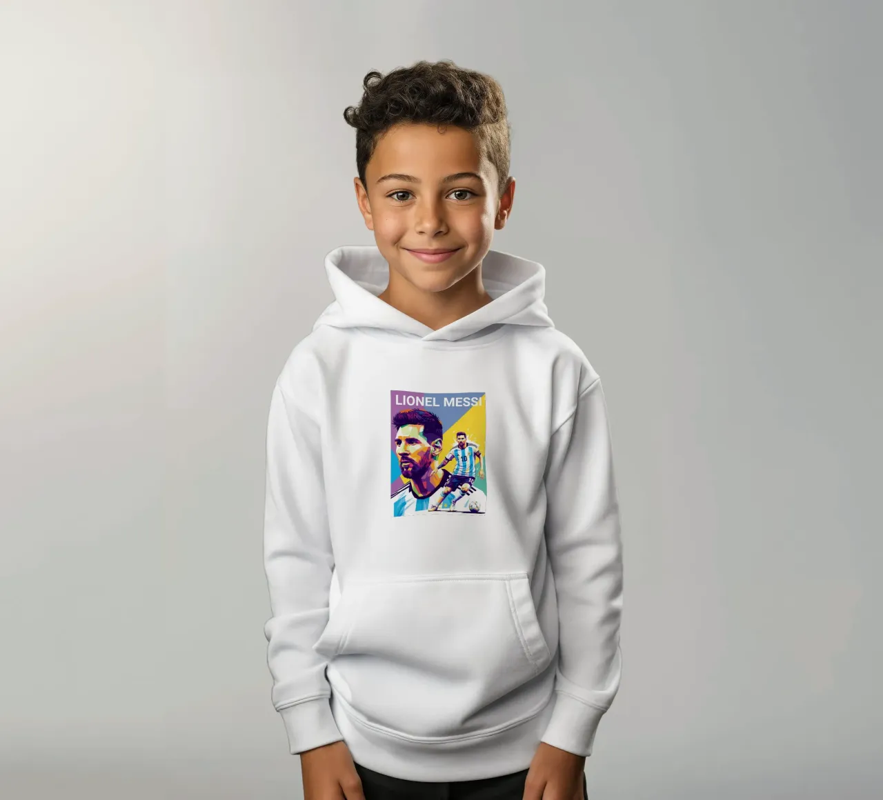 Lionel Messi - WPAP art style 4 felpa bambino con cappuccio da Hantamrata