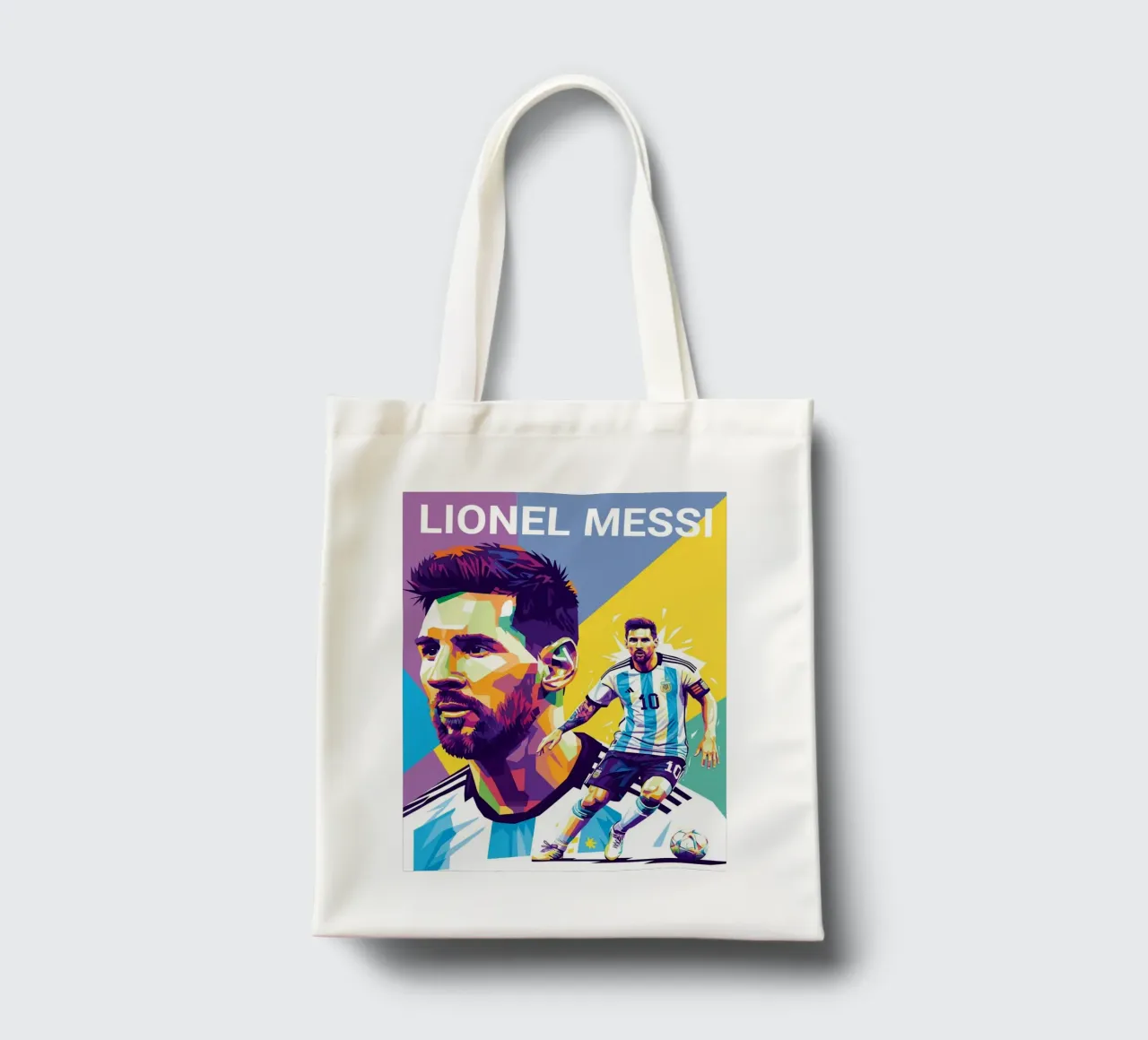 Lionel Messi - WPAP art style 4 borsa in juta da Hantamrata