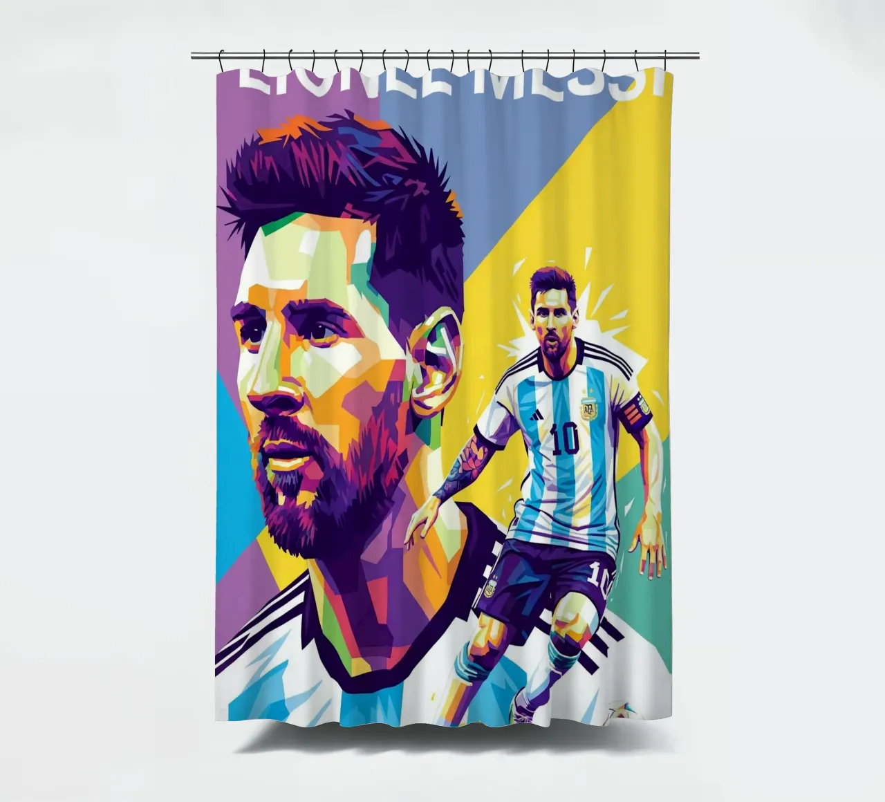 Lionel Messi - WPAP art style 4 tenda da doccia da Hantamrata