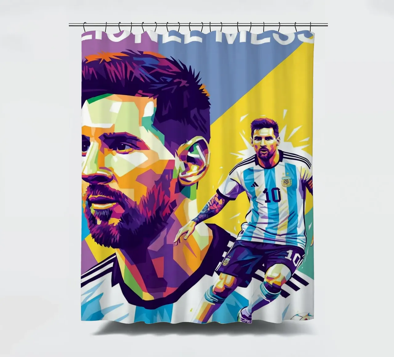 Lionel Messi - WPAP art style 4 tenda da doccia da Hantamrata