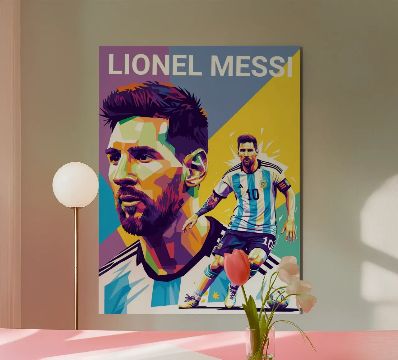 Lionel Messi - WPAP art style 4 alluminio dibond da Hantamrata