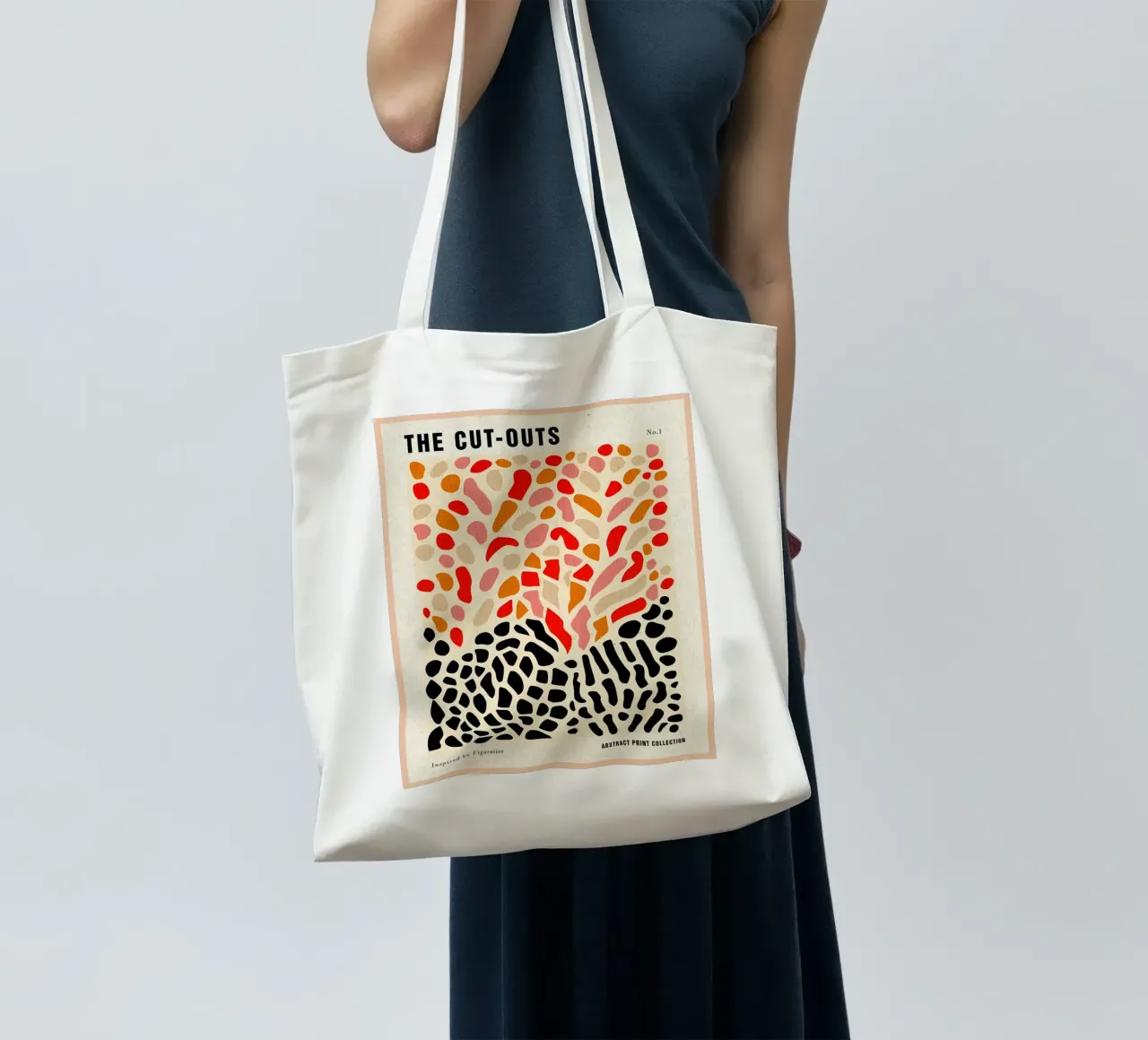 Abstrakte moderne Ausschneidungen Jutebeutel von Amanda Studio