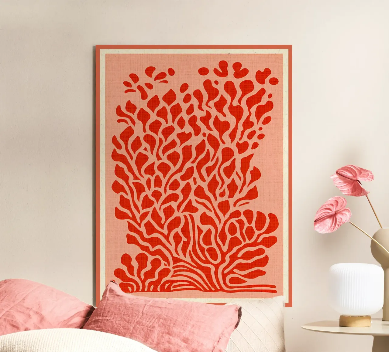 Natura astratta in rosso alluminio dibond da Amanda Studio