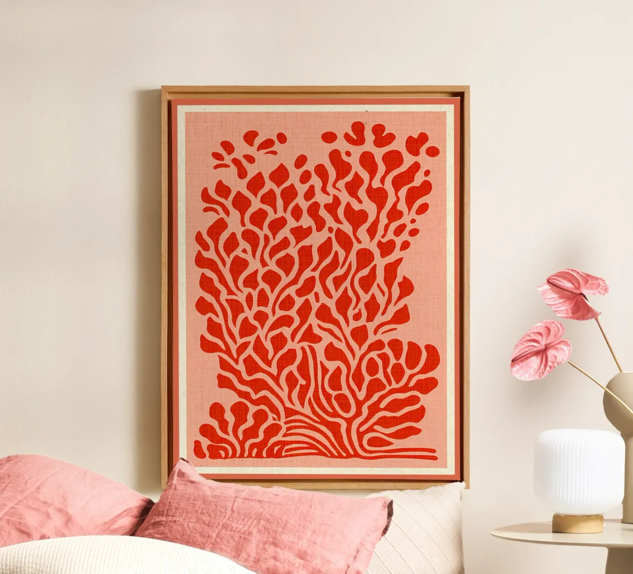 Abstract Nature in Red canvas by Amanda Studio