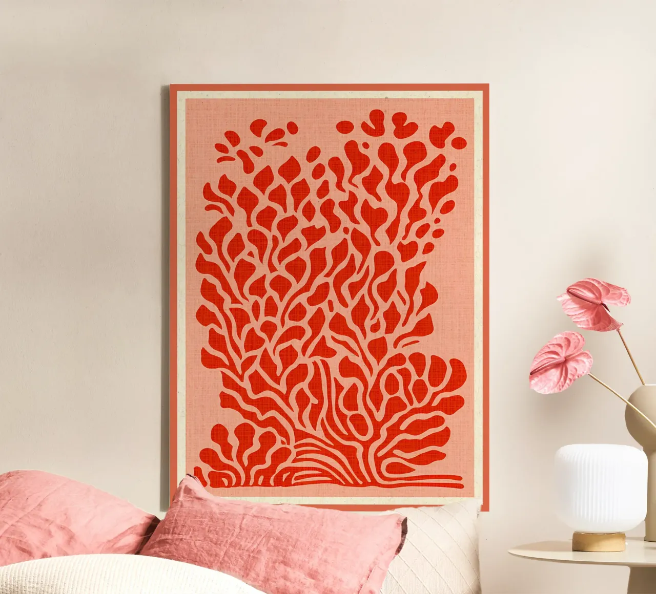 Abstract Nature in Red canvas by Amanda Studio