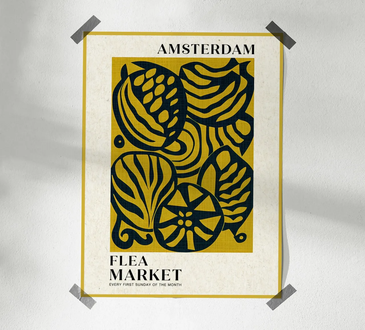 Mercato delle pulci di Amsterdam poster con telaio in plastica da Amanda Studio