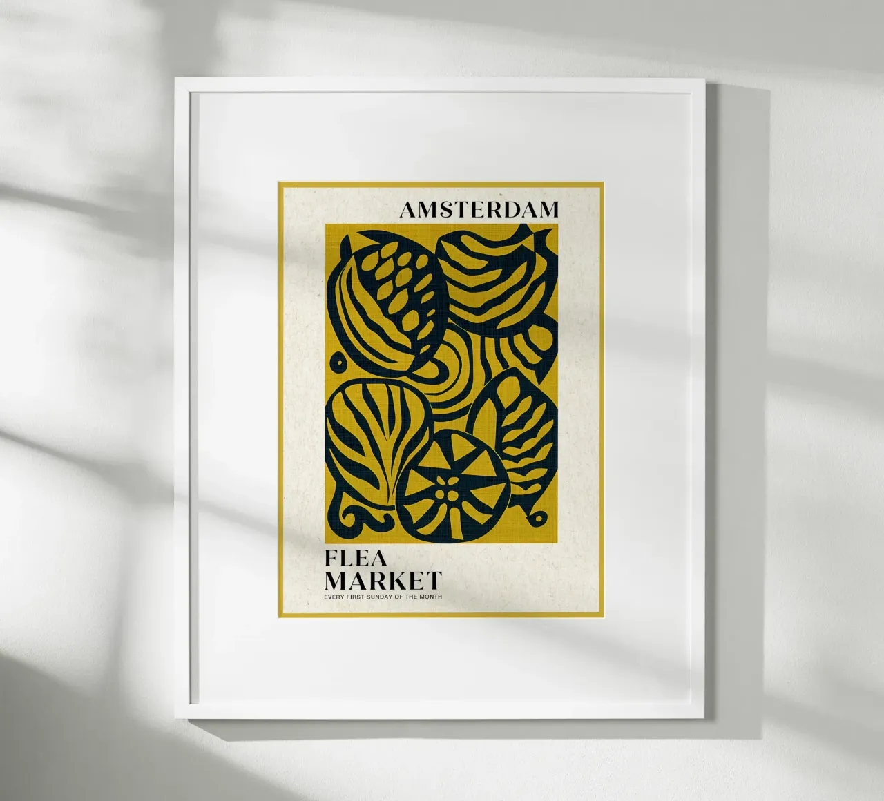 Mercato delle pulci di Amsterdam poster con telaio in plastica da Amanda Studio
