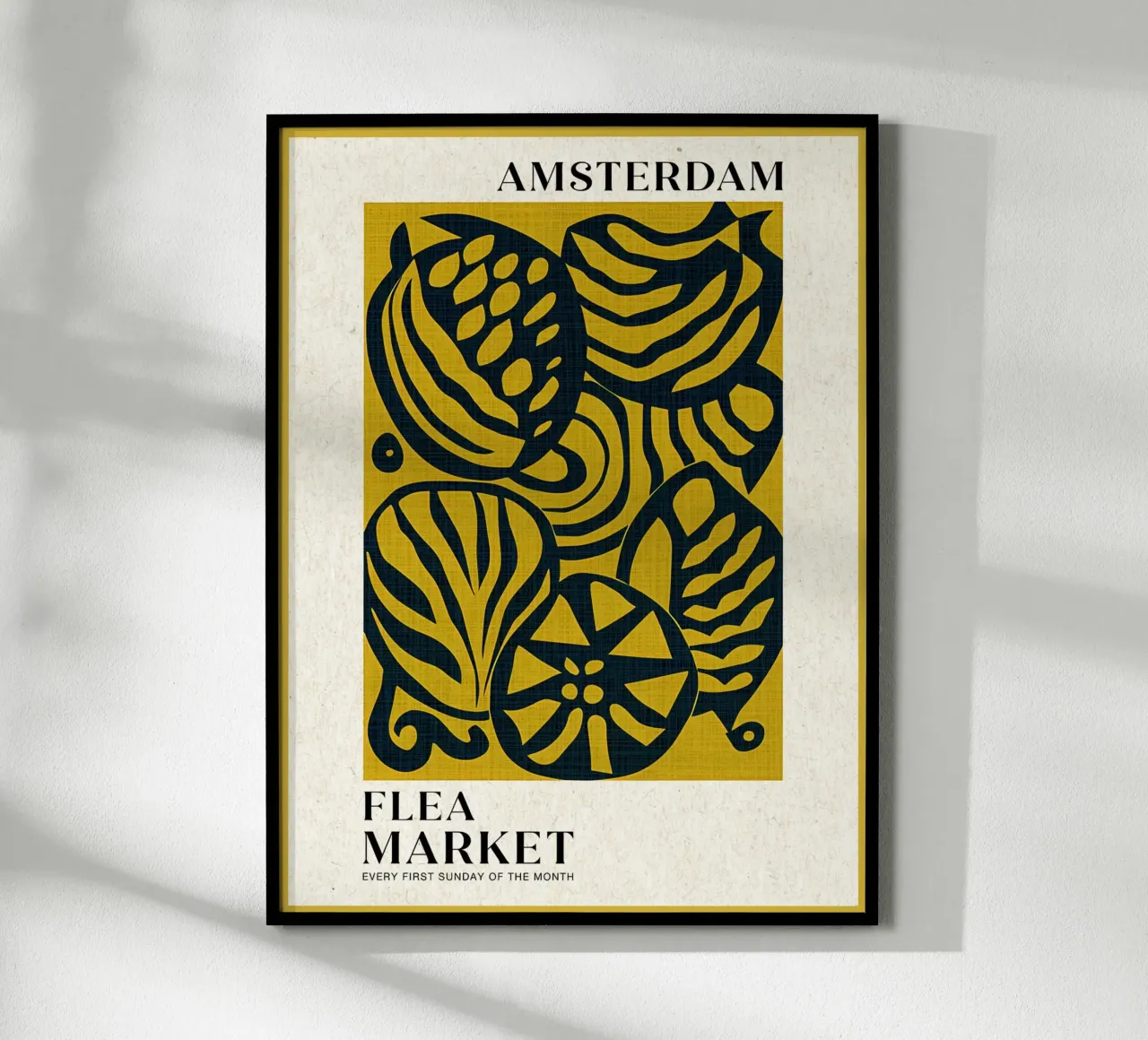 Mercato delle pulci di Amsterdam poster con telaio in plastica da Amanda Studio