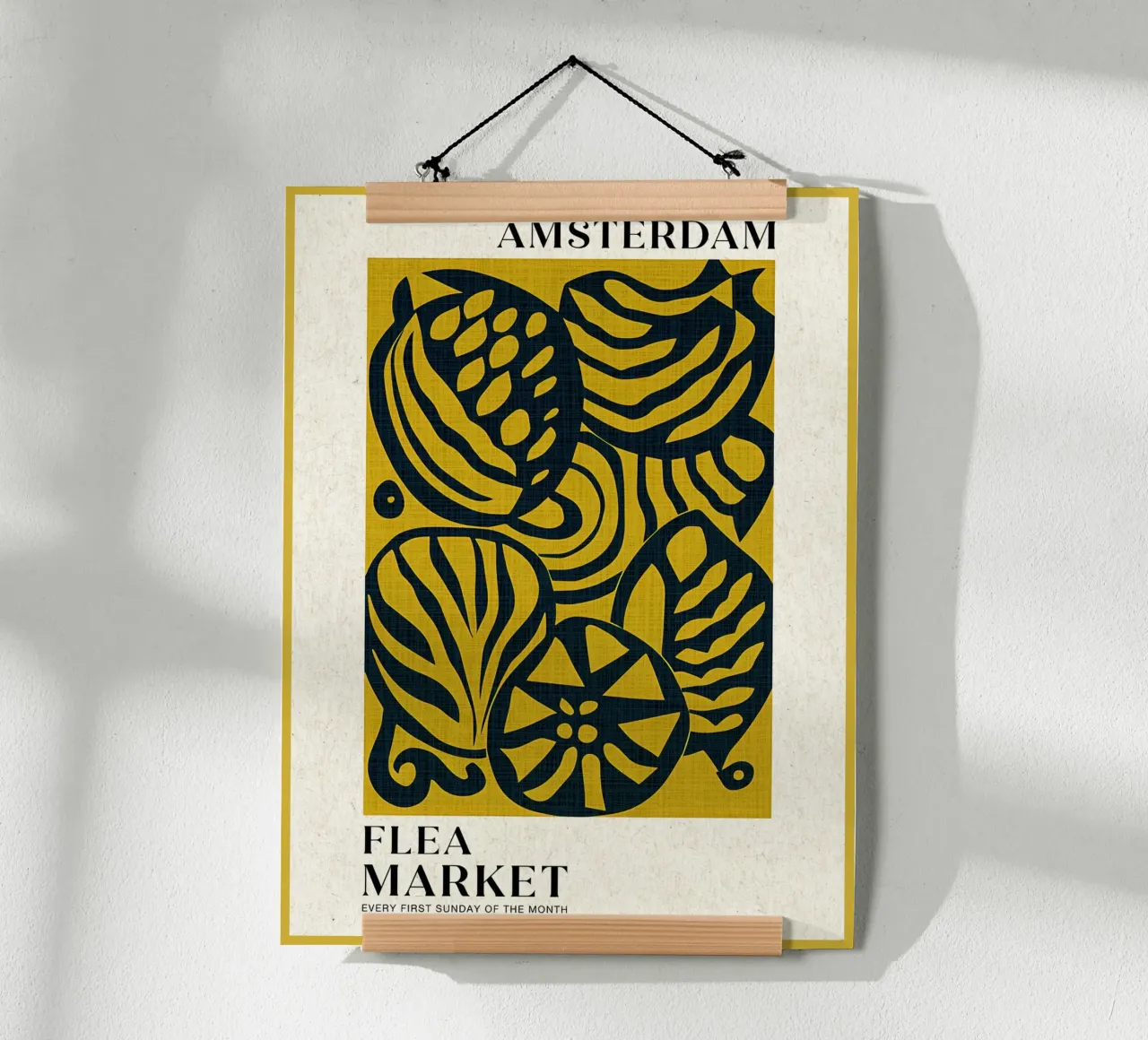 Mercato delle pulci di Amsterdam poster con telaio in plastica da Amanda Studio