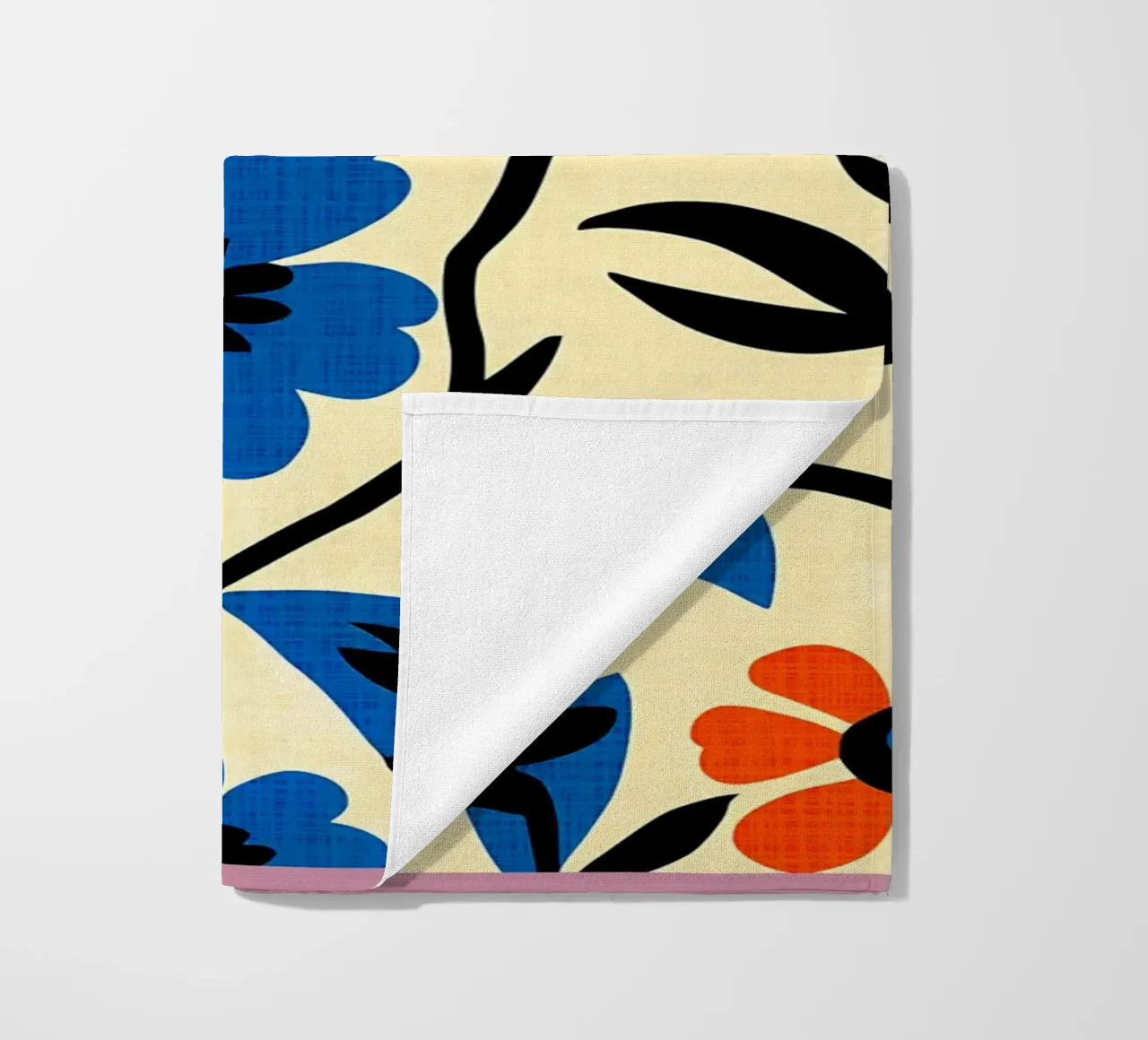 Fiori blu arancio telo mare da BobbyStudio