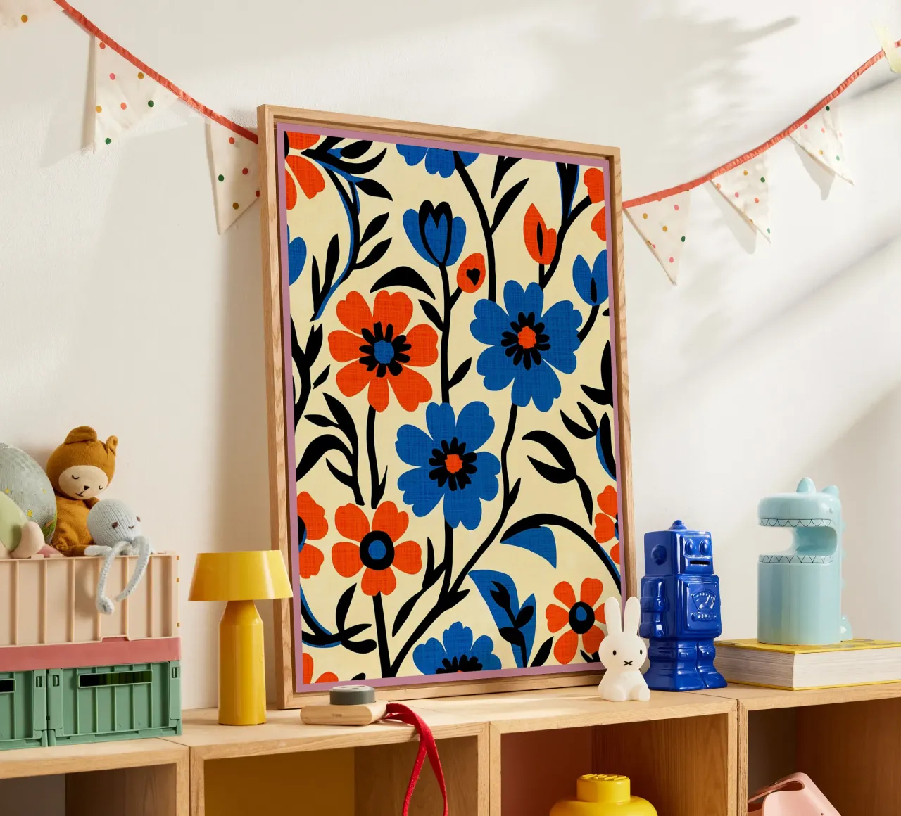 Fiori blu arancio plexiglass da BobbyStudio