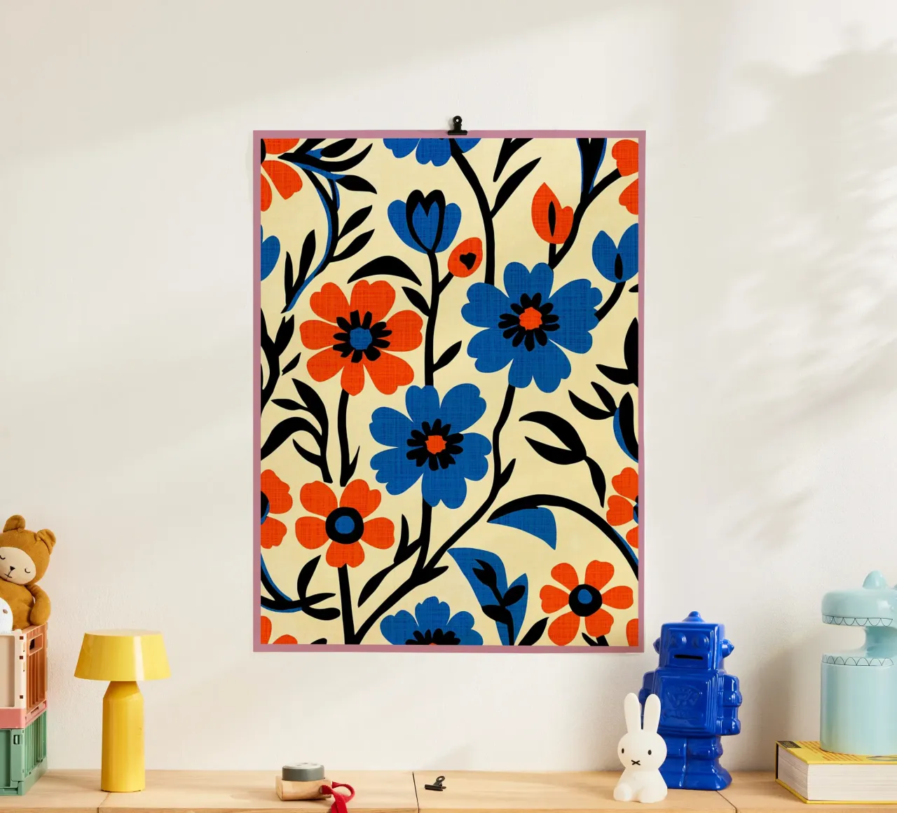 Fiori blu arancio carta hahnemühle da BobbyStudio