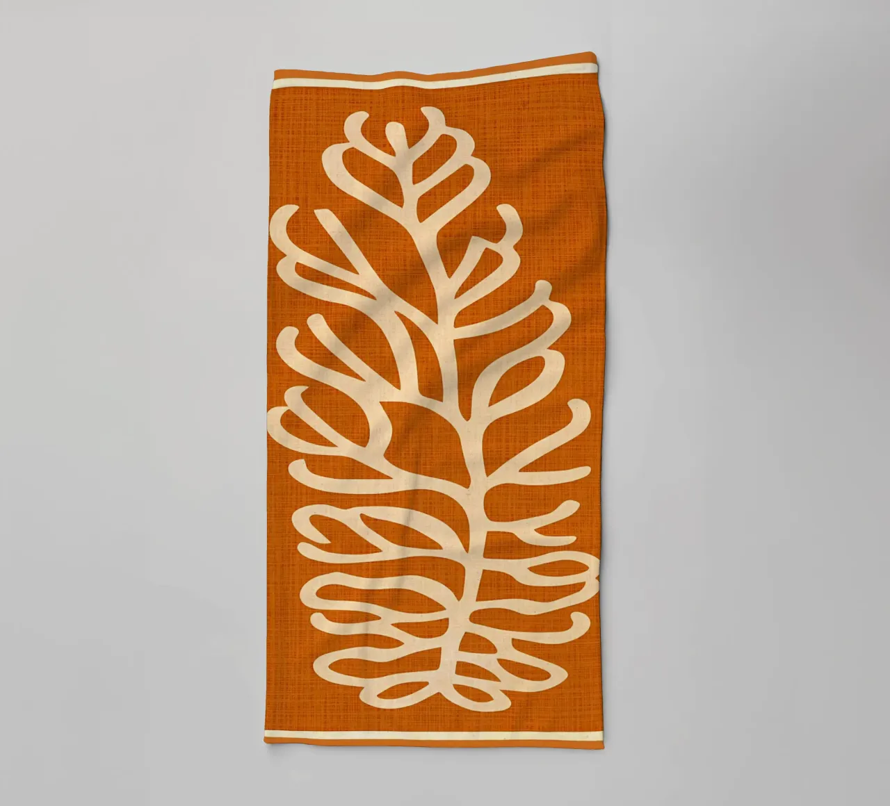 Boho Line Art Leaf towel by Amanda Studio