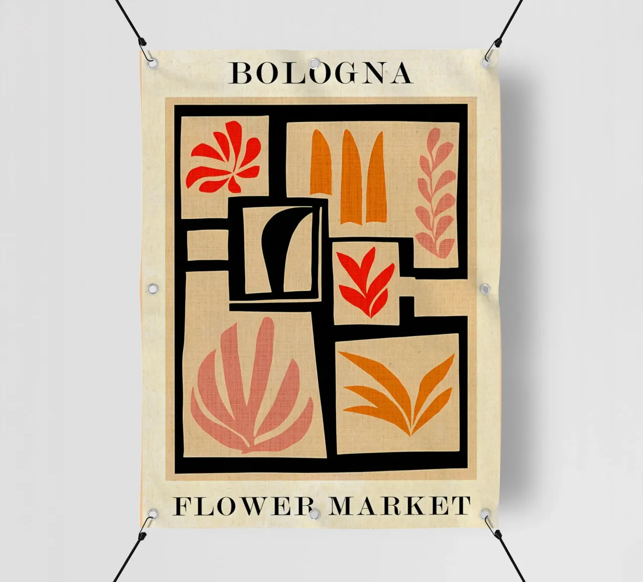 Mercato dei fiori di Bologna telo in pvc da Amanda Studio