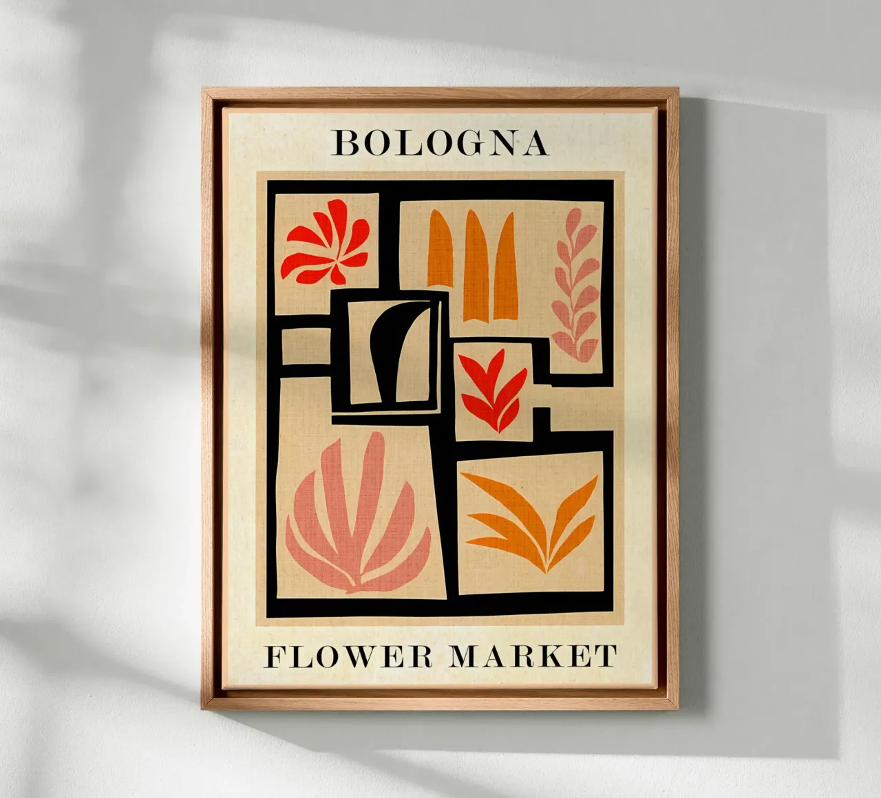Mercato dei fiori di Bologna tela con Cornice a cassetta da Amanda Studio