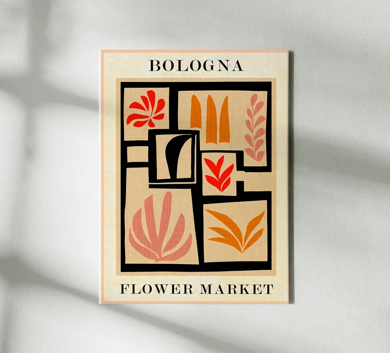 Mercato dei fiori di Bologna tela con Cornice a cassetta da Amanda Studio