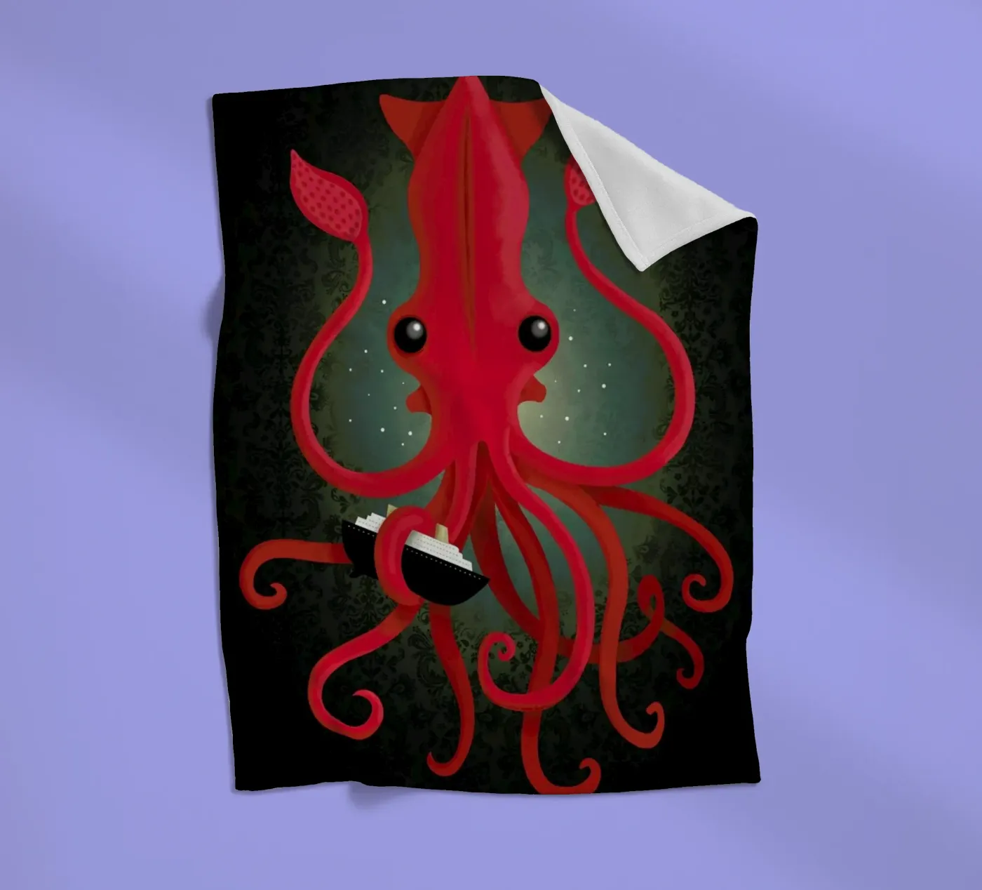 Kraken Attacken Fleecedecke von DinoMike