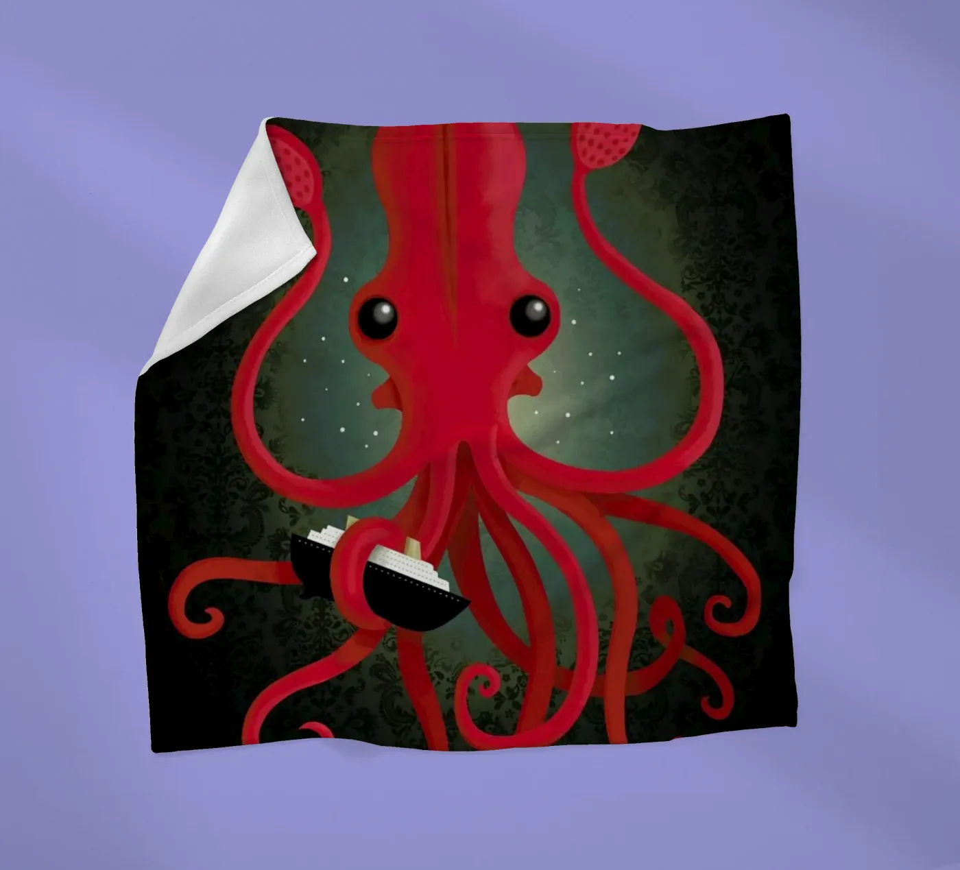 Kraken Attacken Fleecedecke von DinoMike