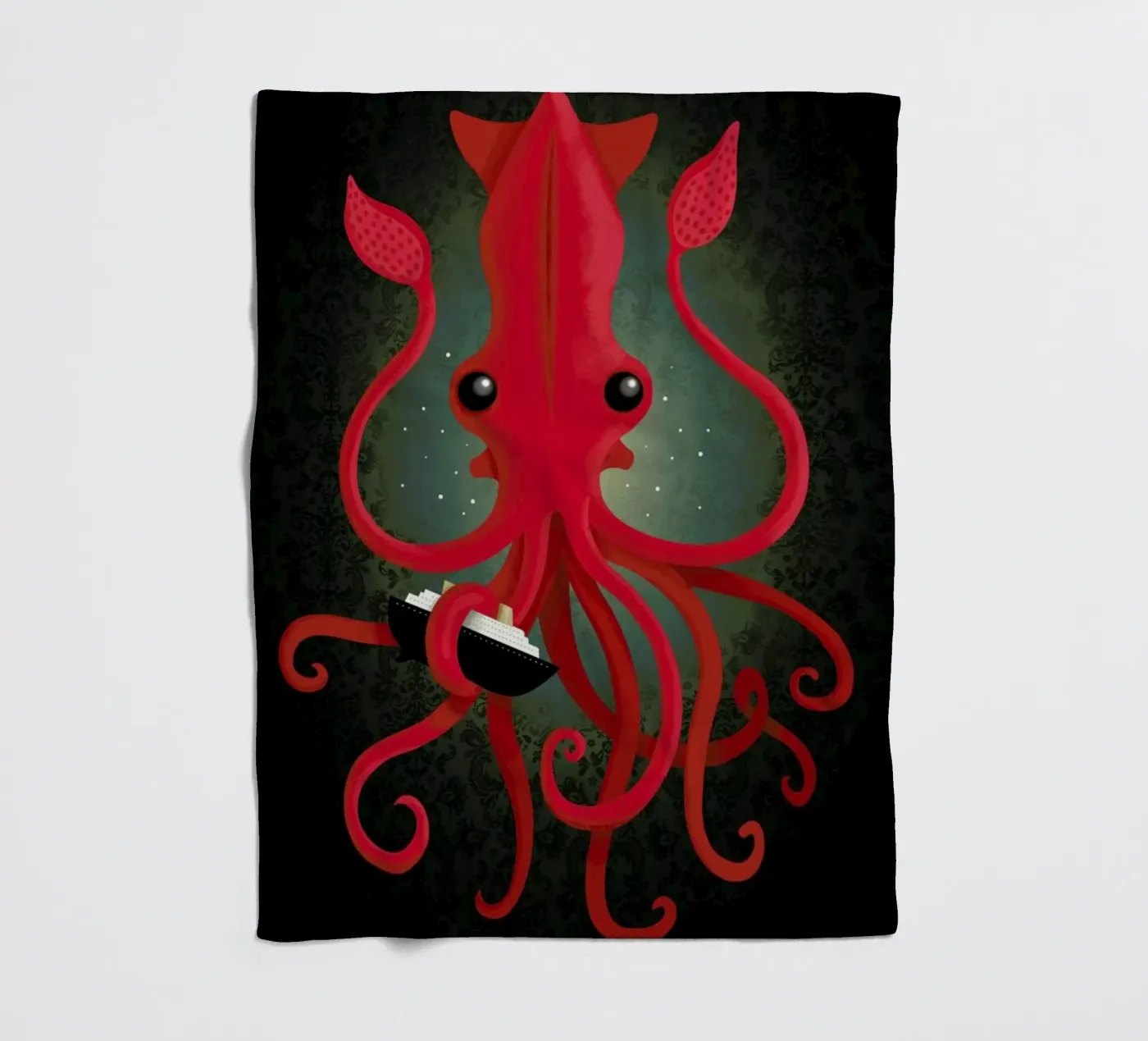 Kraken Attacken Fleecedecke von DinoMike