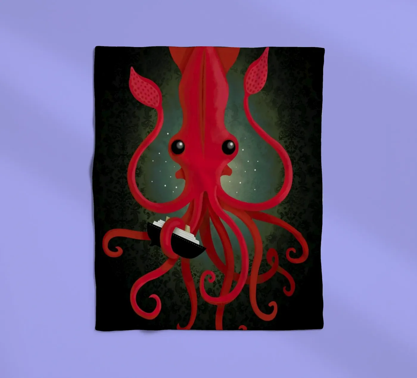 Kraken Attacken Fleecedecke von DinoMike