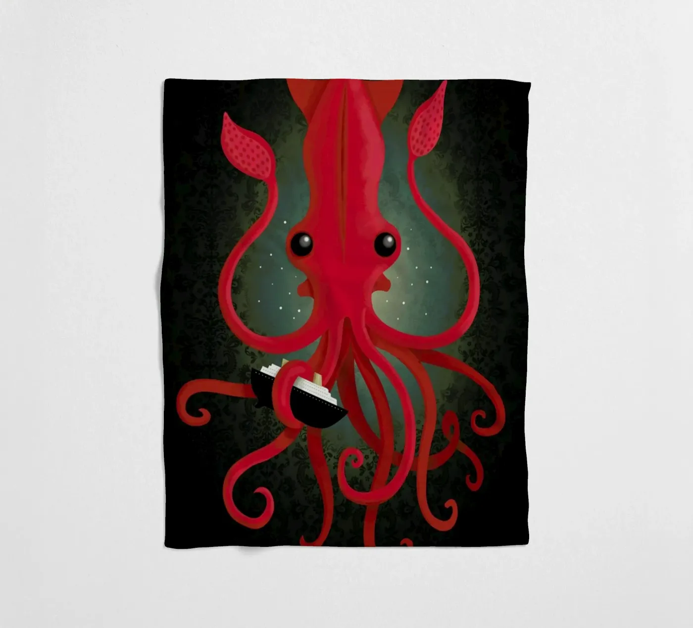 Kraken Attacken Fleecedecke von DinoMike