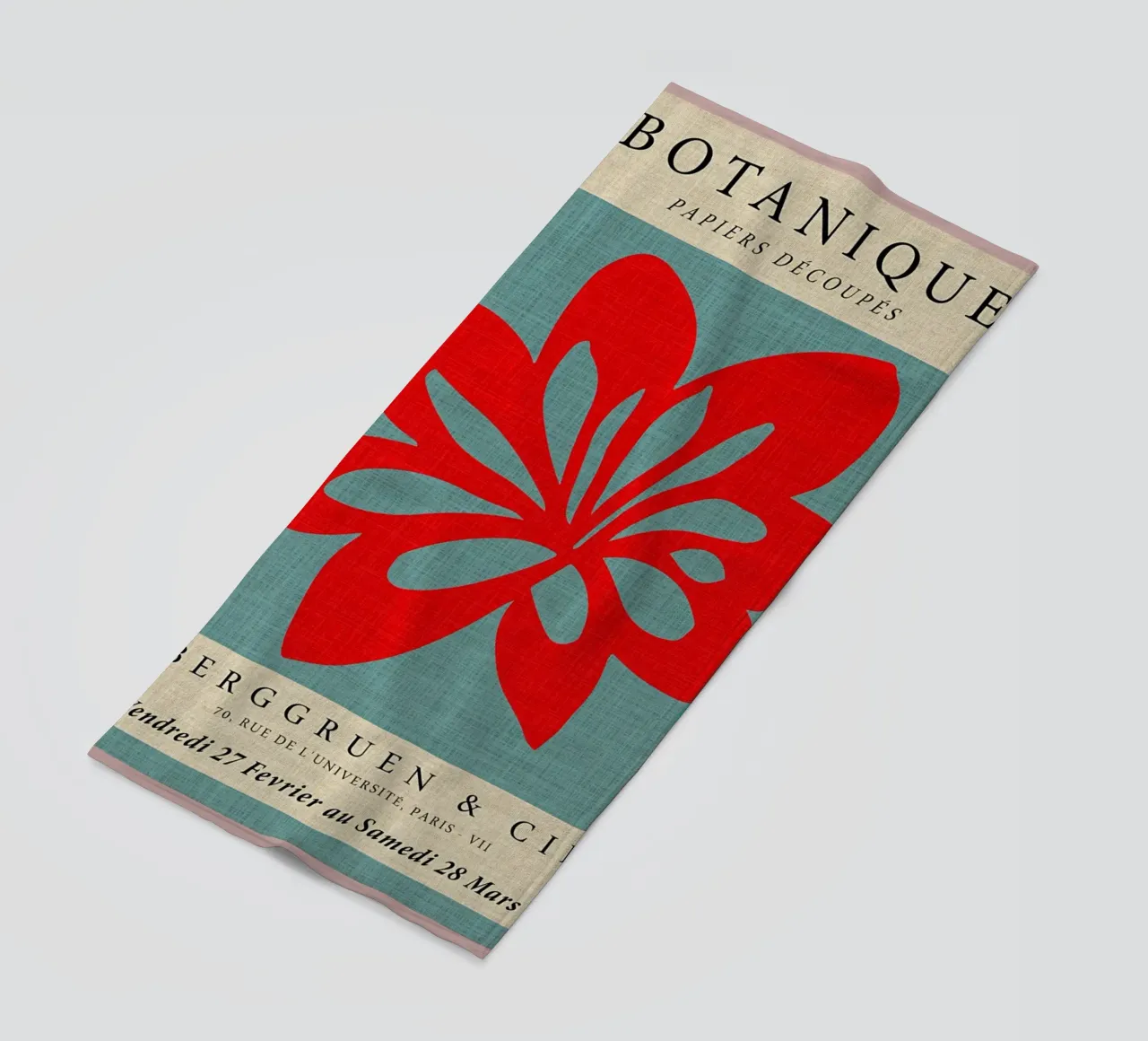 Fiore rosso botanico telo mare da Amanda Studio