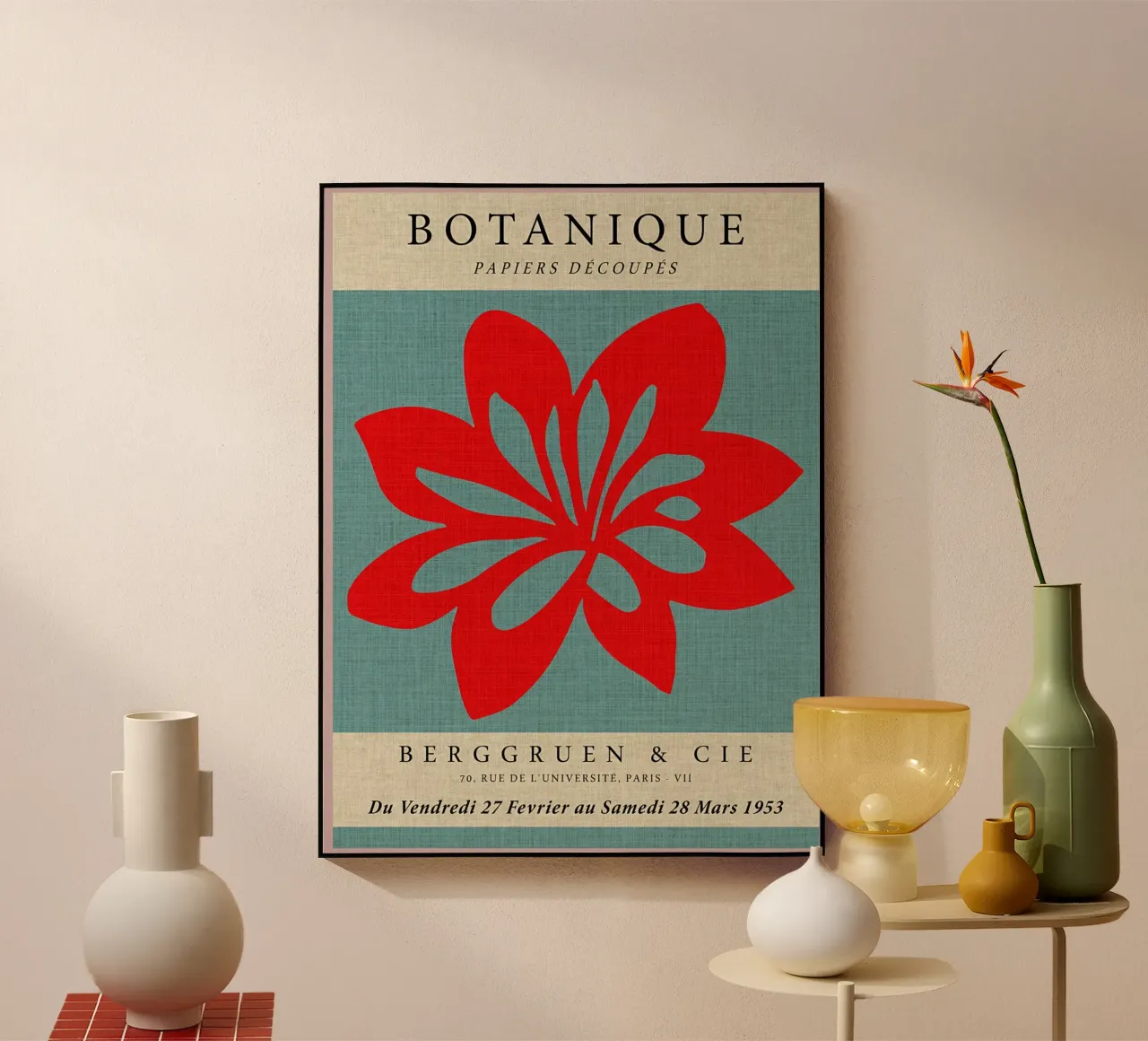 Fiore rosso botanico plexiglass da Amanda Studio