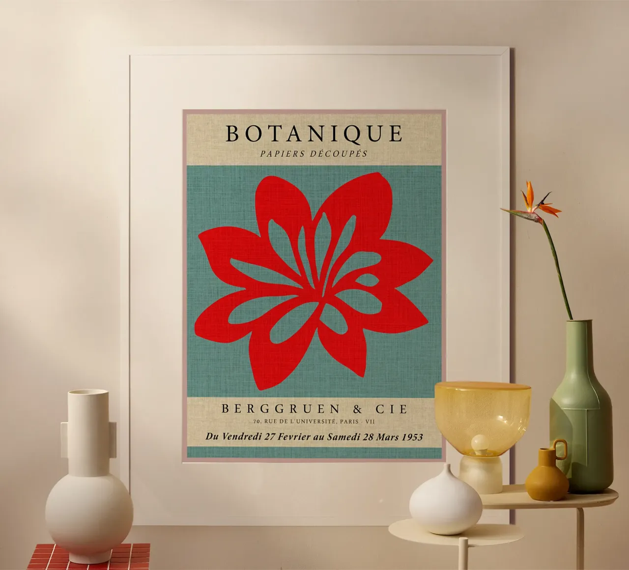 Fiore rosso botanico carta hahnemühle da Amanda Studio