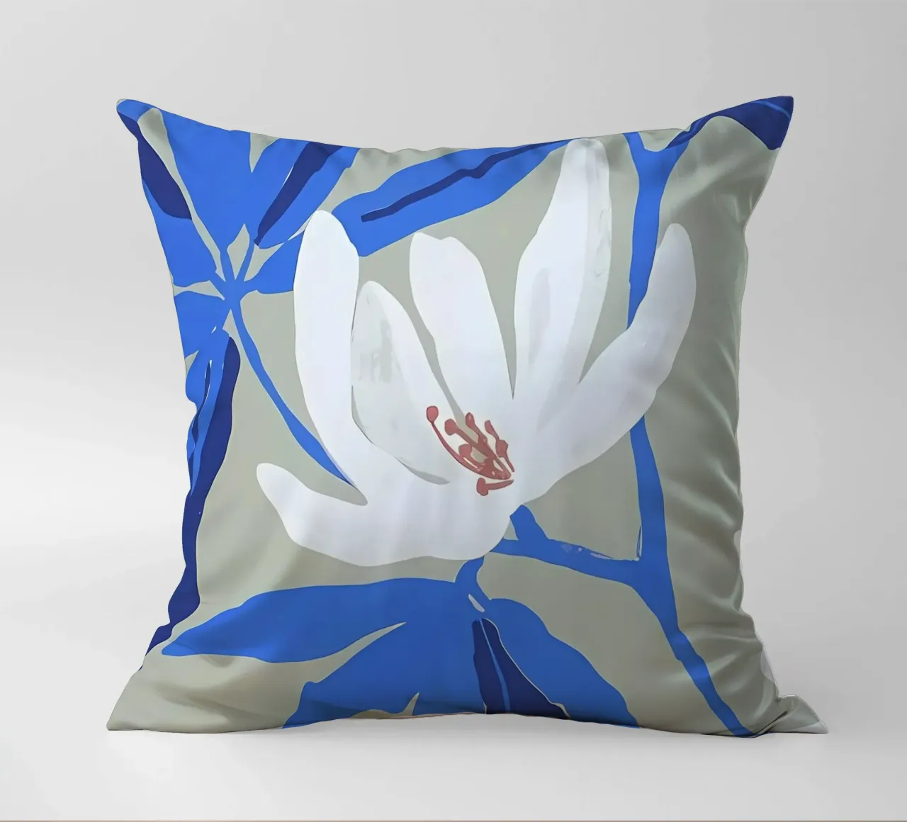Arte dei fiori bianchi cuscino da Jose