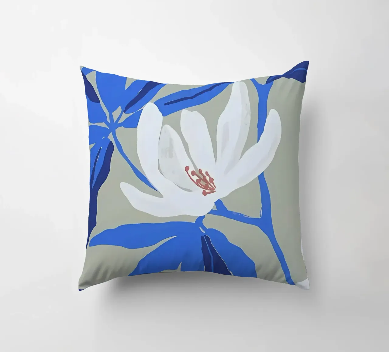 Arte dei fiori bianchi cuscino da Jose