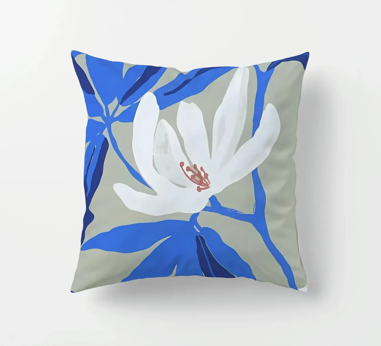 Arte dei fiori bianchi cuscino da Jose