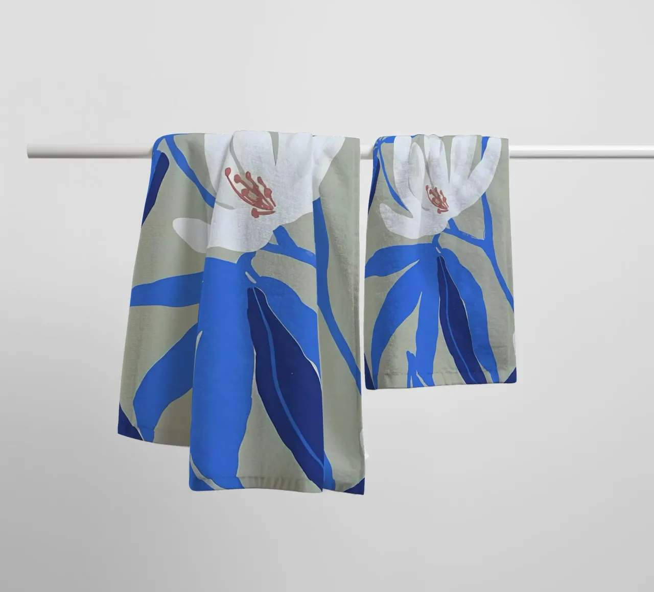 White Flower Art towel by Jose