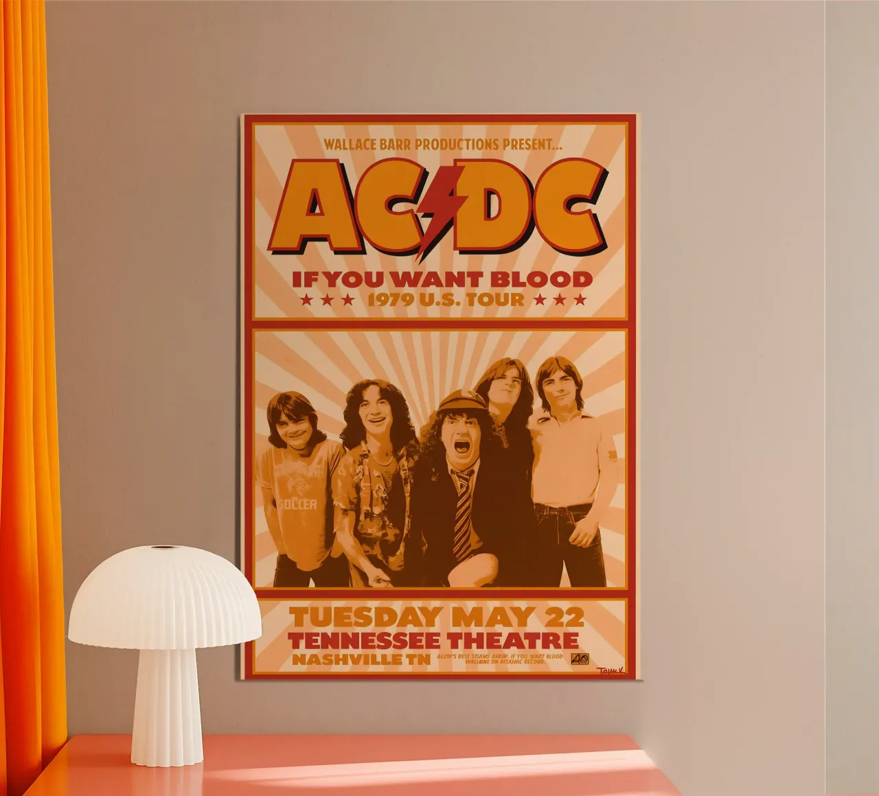 ACDC If You Want Blood Tour 1979 poster con telaio in alluminio da DGUnder