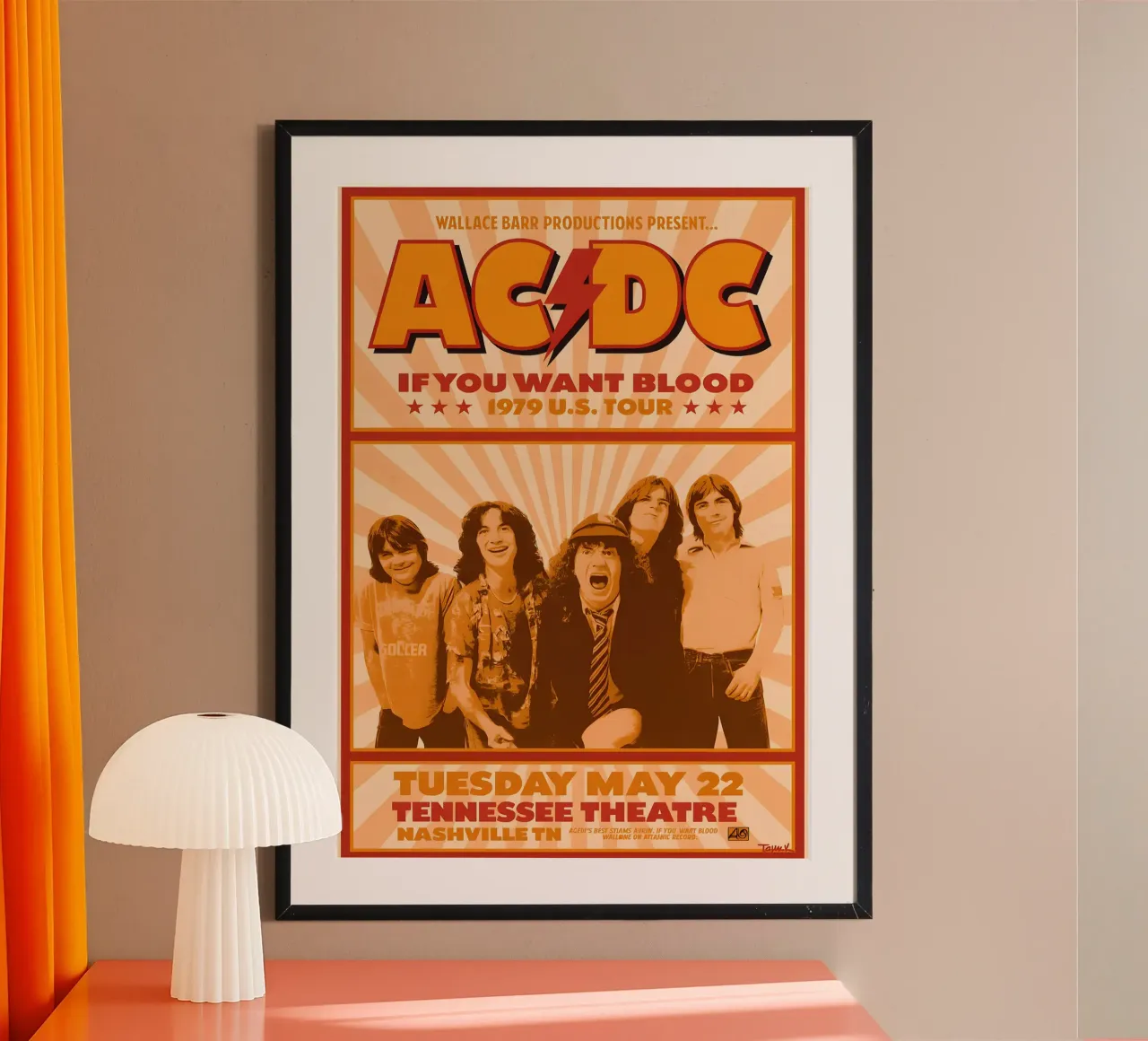 ACDC If You Want Blood Tour 1979 poster con telaio in alluminio da DGUnder
